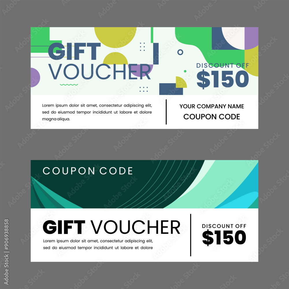 Obraz premium Colorful gift voucher horizontal banners