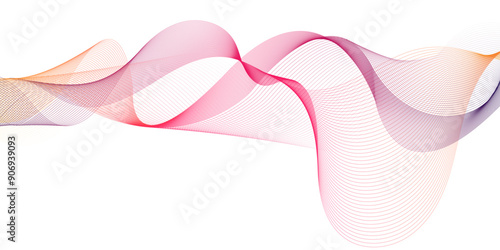 Vector Illustration of the pink pattern of lines abstract background.  Dynamic wave swoosh movement, modern trendy design for banner or poster. Color flow,