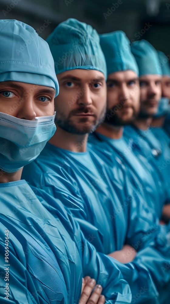 Healthcare Professionals Team Surgical Operations Wear Masks Scrubs Focused Serious. AI Generated Healthcare Professionals Team Surgical Operations Wear Masks Scrubs Focused Serious. AI Generated
