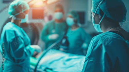 Blurred background image of operating room