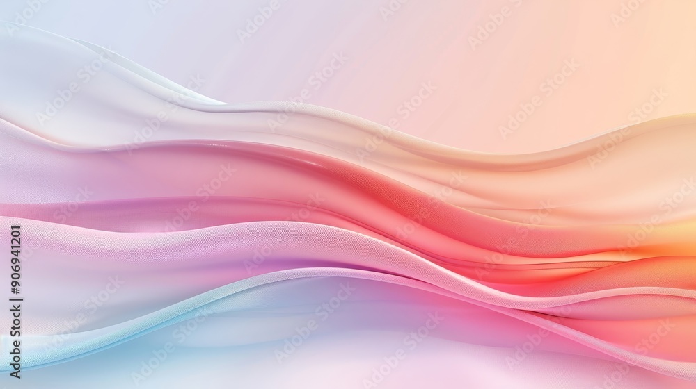 Fototapeta premium A colorful, wavy line with a pink and blue gradient