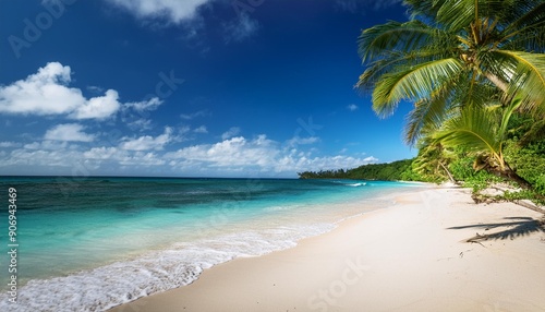 Wallpaper Mural Amazing beach with white sand and palm trees Torontodigital.ca