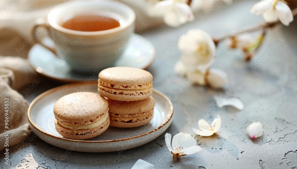 a plate of cookies and a cup of tea a plate of cookies and a cup of tea