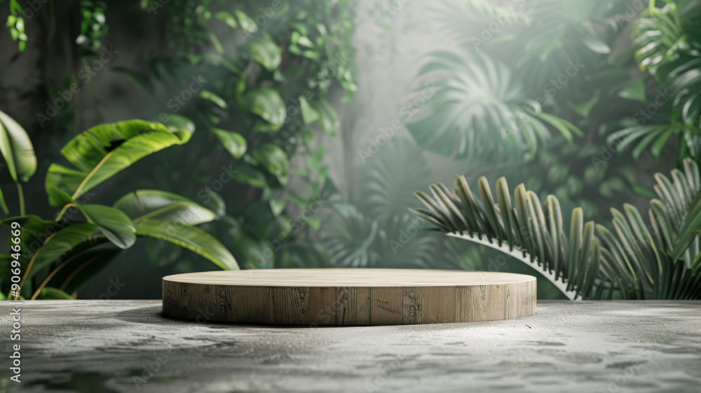 Wooden Platform Surrounded by Lush Greenery Wooden Platform Surrounded by Lush Greenery