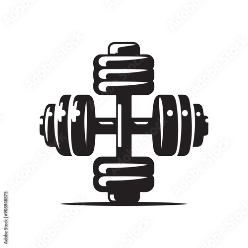 Dumbbells silhouette vector illustration photo