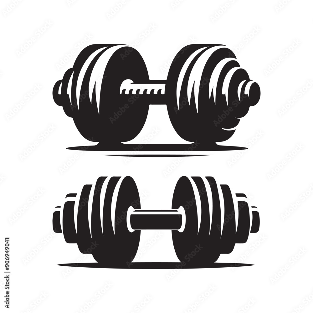 Dumbbells silhouette vector illustration Dumbbells silhouette vector illustration