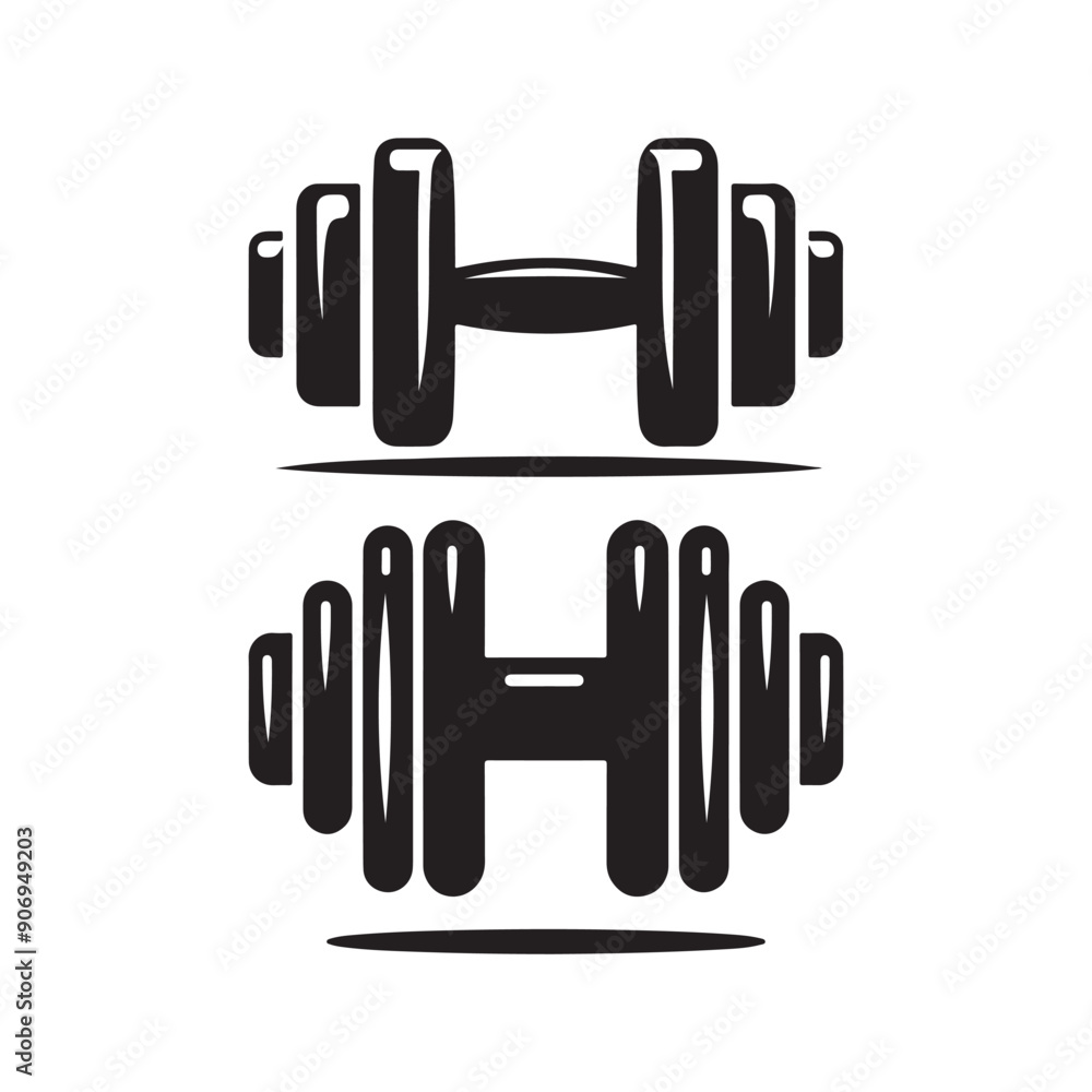 Dumbbells silhouette vector illustration Dumbbells silhouette vector illustration