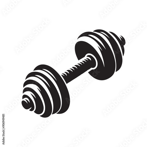 Dumbbells silhouette vector illustration photo