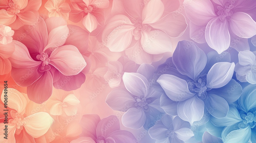 Intricate flowers pattern in delicate style with soft pastel colors, detailed and elegant Intricate flowers pattern in delicate style with soft pastel colors, detailed and elegant