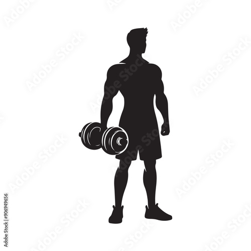 Dumbbells silhouette vector illustration photo