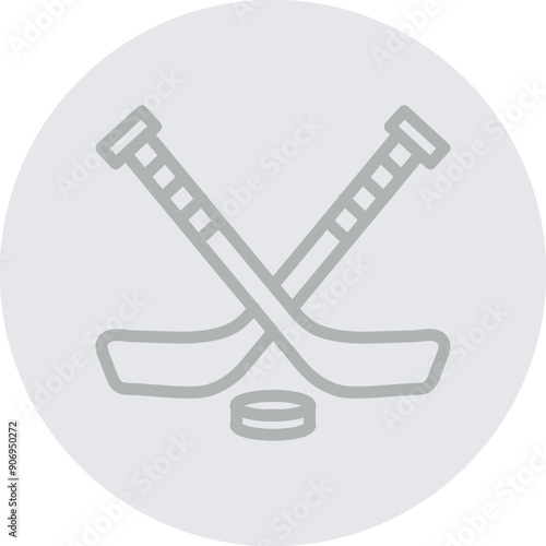 icehockey Vector Line Grey Circle Grey