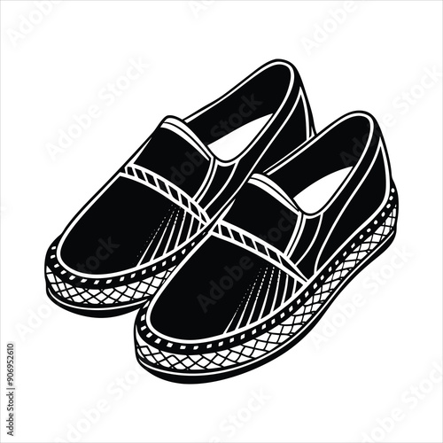 Espadrilles black vector