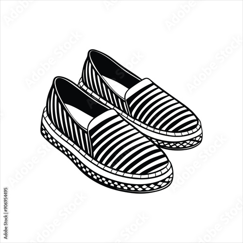 Espadrilles black vector