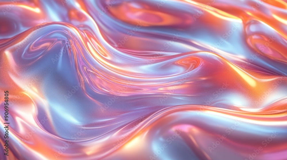 Swirling and shimmering colorful patterns create an abstract, flowing texture Swirling and shimmering colorful patterns create an abstract, flowing texture
