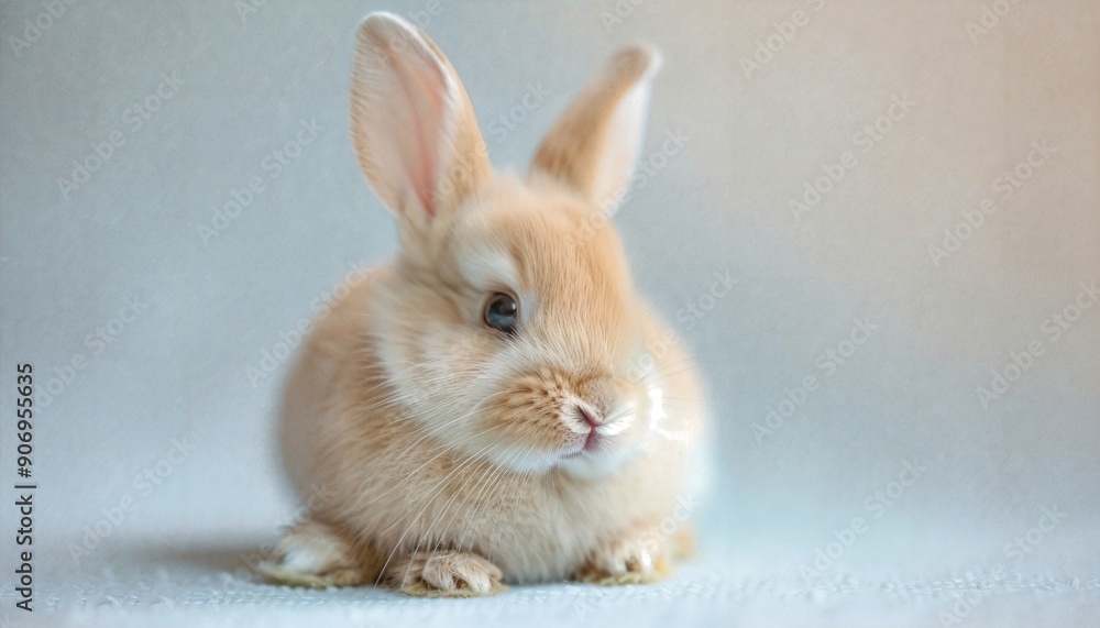 a small brown rabbit sitting on top of a white surface a small brown rabbit sitting on top of a white surface