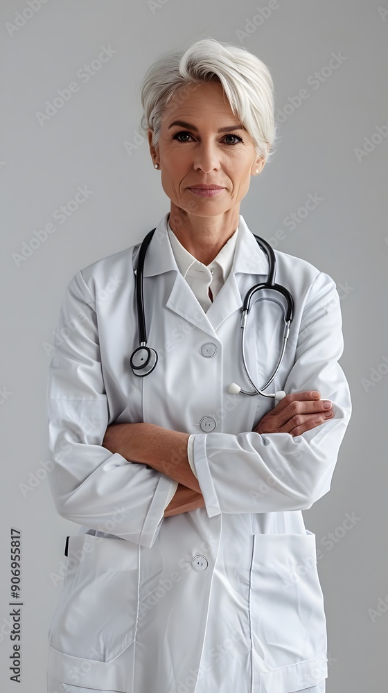 Experienced Doctor Confidently Standing Arms Crossed Clinical Setting Compassionate Care Expertise. AI Generated Experienced Doctor Confidently Standing Arms Crossed Clinical Setting Compassionate Care Expertise. AI Generated