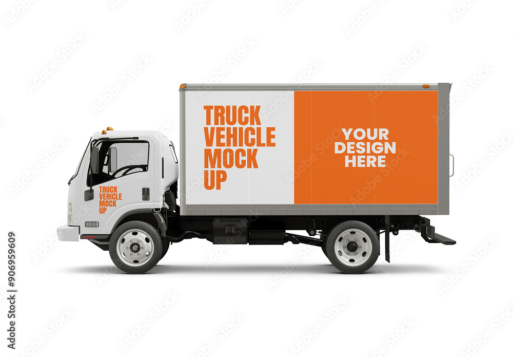 Box Truck Mockup - Side View Stock Template | Adobe Stock