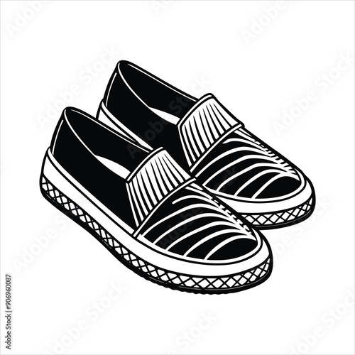 Espadrilles black vector