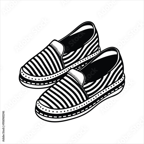 Espadrilles black vector