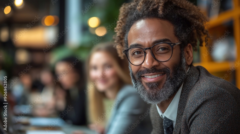 Group of young business people in smart casual wear are working together in office. communication with smile, working relationship Group of young business people in smart casual wear are working together in office. communication with smile, working relationship