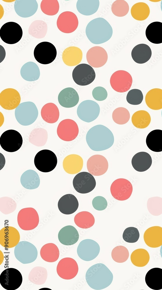 Colorful Polka Dots Pattern on White Background Colorful Polka Dots Pattern on White Background