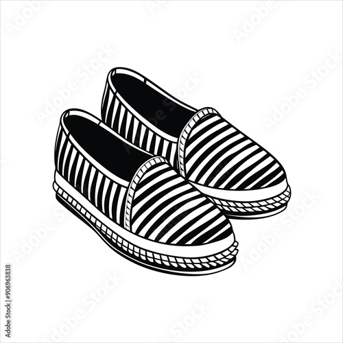 Espadrilles black vector