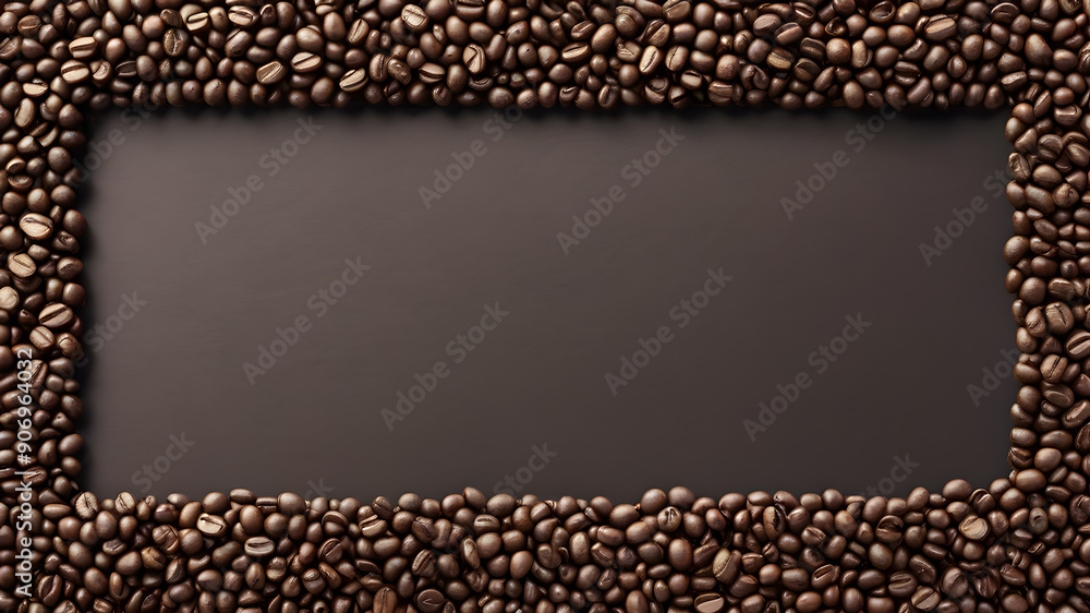 Frame made from coffee beans, text space. Generative AI Frame made from coffee beans, text space. Generative AI