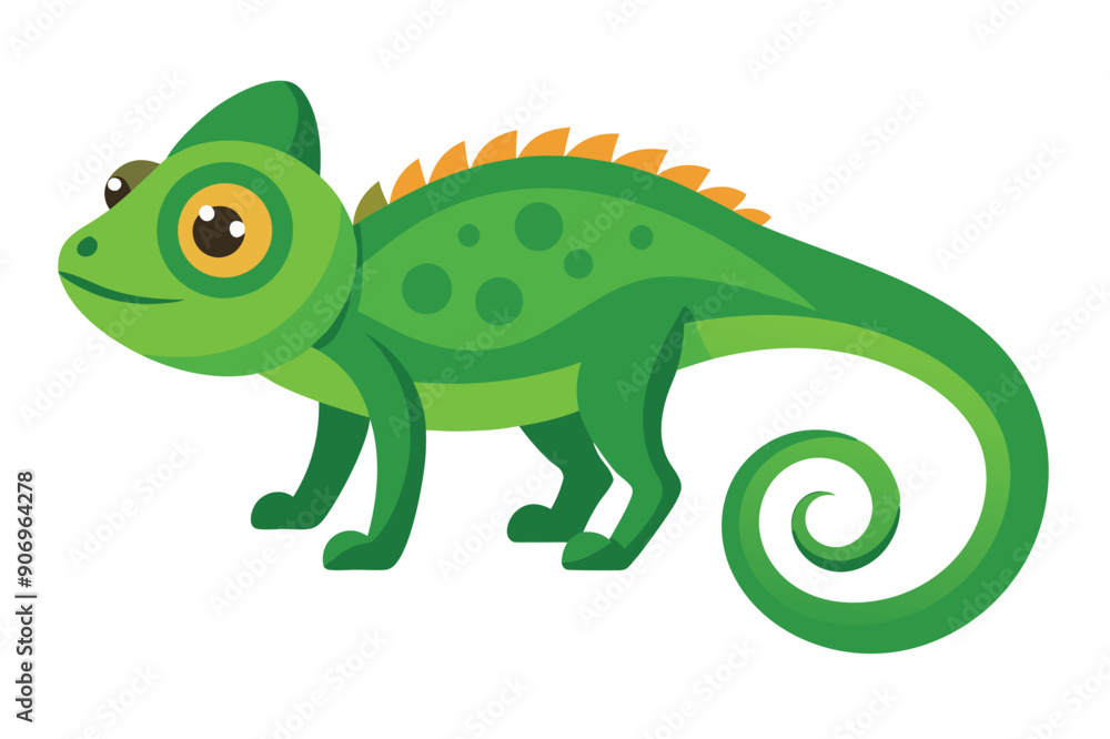 Chameleon animal flat vector illustration on white background. Chameleon animal flat vector illustration on white background.