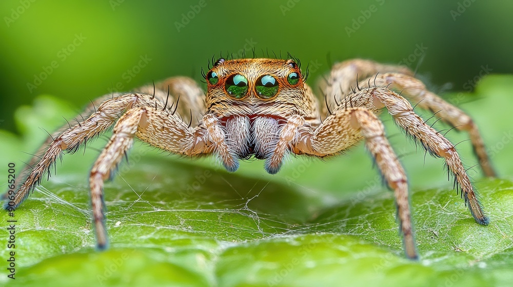 custom made wallpaper toronto digitalClose-Up of a Jumping Spider on a Leaf