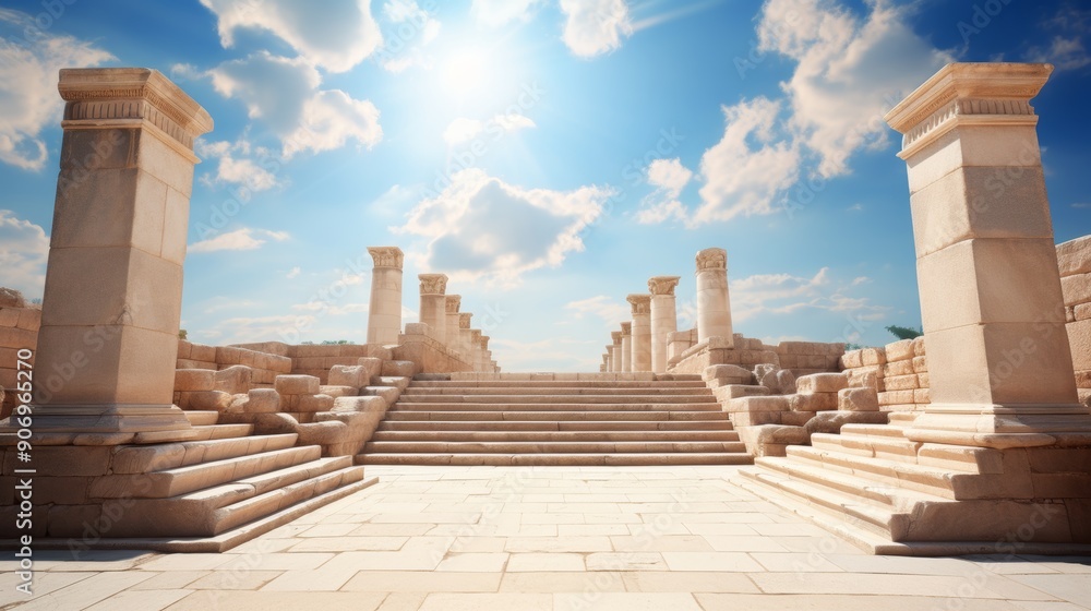 Fototapeta premium Heavenly staircase matthew 5 12 rejoice for great rewards despite persecution