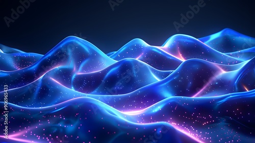 Ethereal Waves of Light: A Stunning Digital Landscape