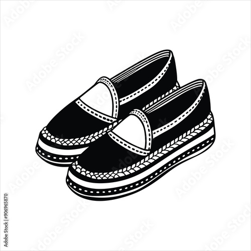 Espadrilles black vector