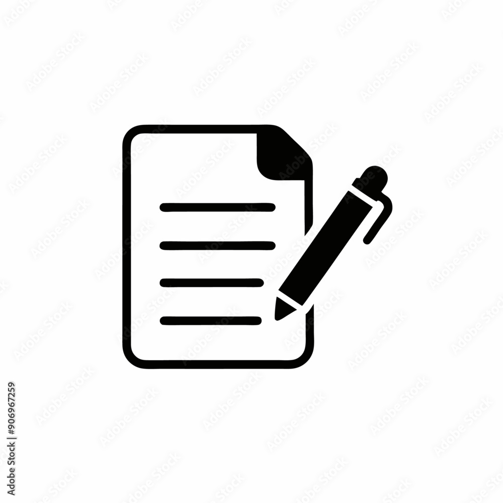 A notepad sign with pen vector illustration, isolated white background (4) A notepad sign with pen vector illustration, isolated white background (4)