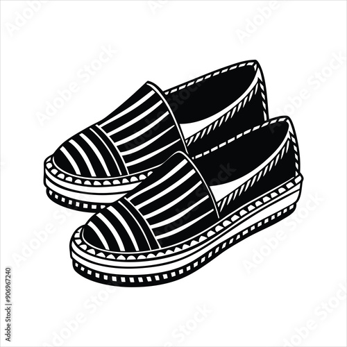 Espadrilles black vector