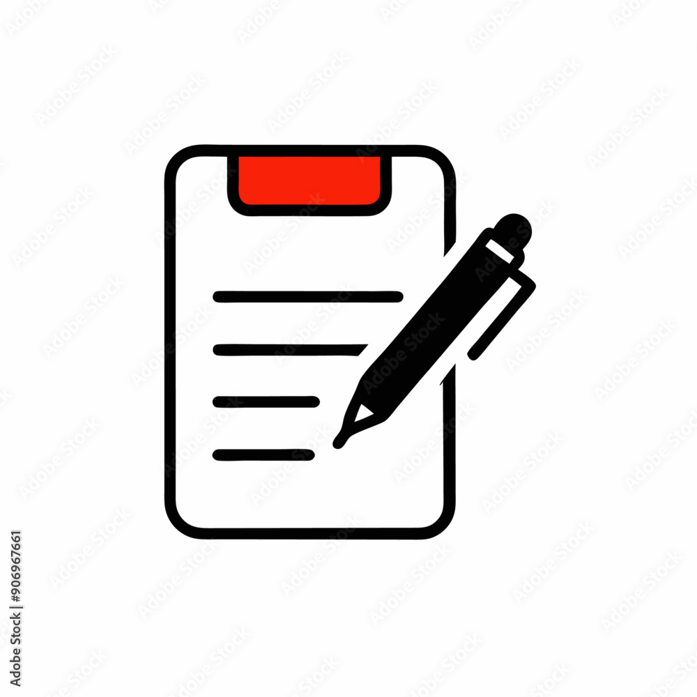 A notepad sign with pen vector illustration, isolated white background (10) A notepad sign with pen vector illustration, isolated white background (10)
