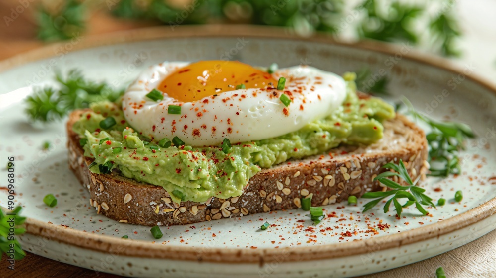 a plate topped with a piece of bread covered in avocado and an egg a plate topped with a piece of bread covered in avocado and an egg