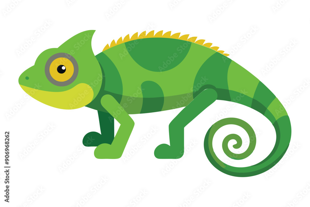 Chameleon animal flat vector illustration on white background. Chameleon animal flat vector illustration on white background.