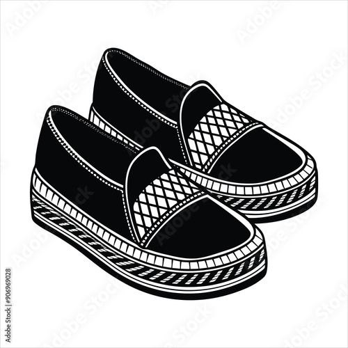 Espadrilles black vector