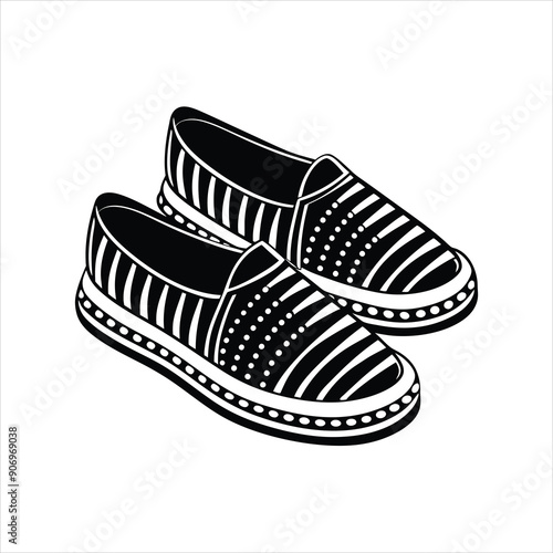 Espadrilles black vector