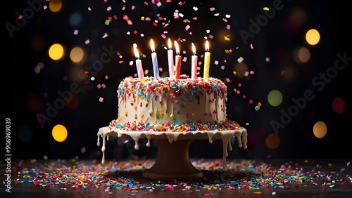 birthday cake with candles
