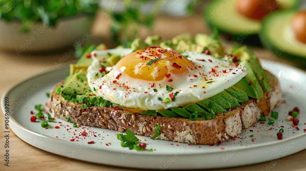 a sandwich with an egg and avocado on it a sandwich with an egg and avocado on it