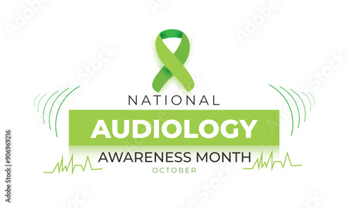 National Audiology Awareness Month. background, banner, card, poster, template. Vector illustration.