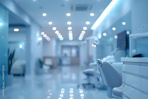 Modern Dental Clinic Interior with Soft Lighting and Clean Design