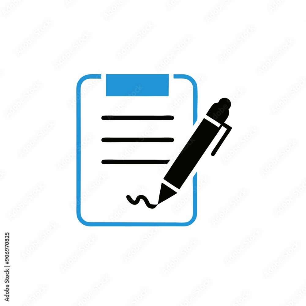 A notepad sign with pen vector illustration, isolated white background (27) A notepad sign with pen vector illustration, isolated white background (27)