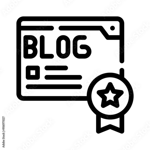 blogging line icon