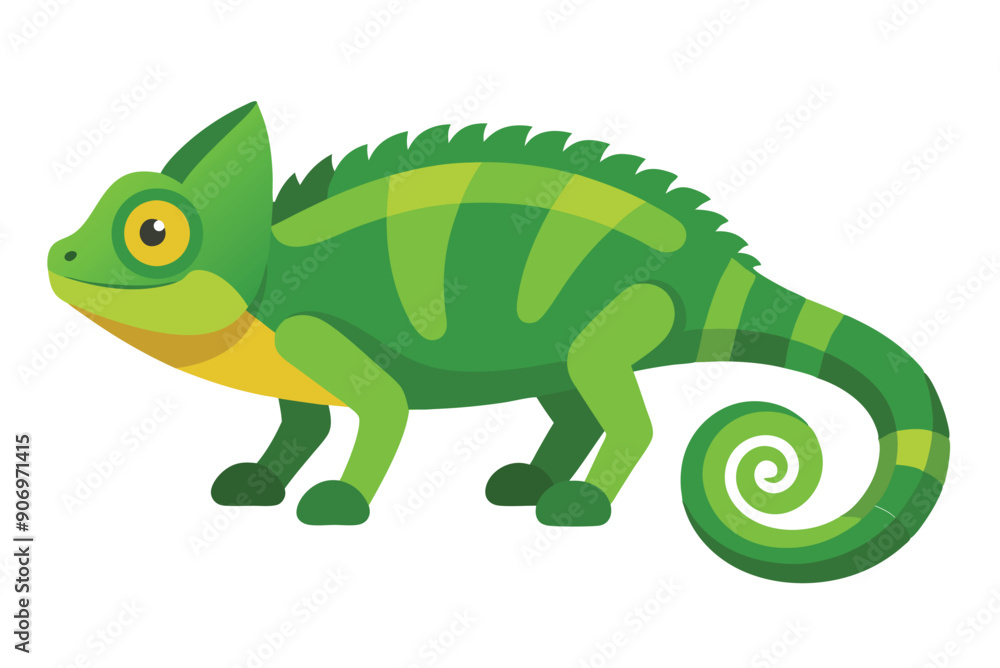 Chameleon animal flat vector illustration on white background. Chameleon animal flat vector illustration on white background.