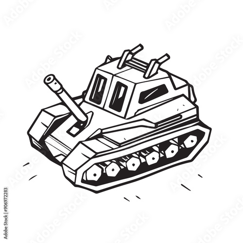 CRAWLER CARRIER in cartoon, doodle style . Image for t-shirt, web, mobile apps and ui. Isolated 2d vector illustration in logo, icon, sketch style, Eps 10, black and white. AI Generative