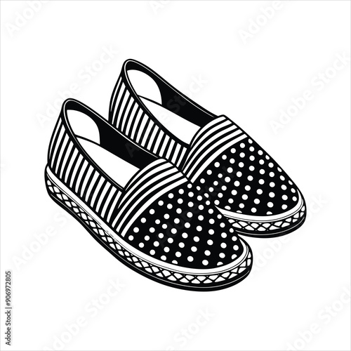 Espadrilles black vector