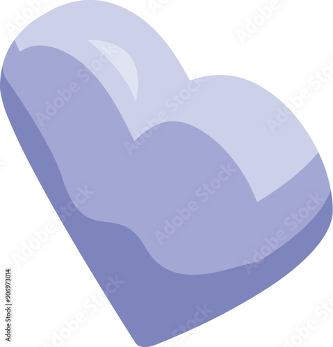Simple purple heart shape representing love and romance © ylivdesign