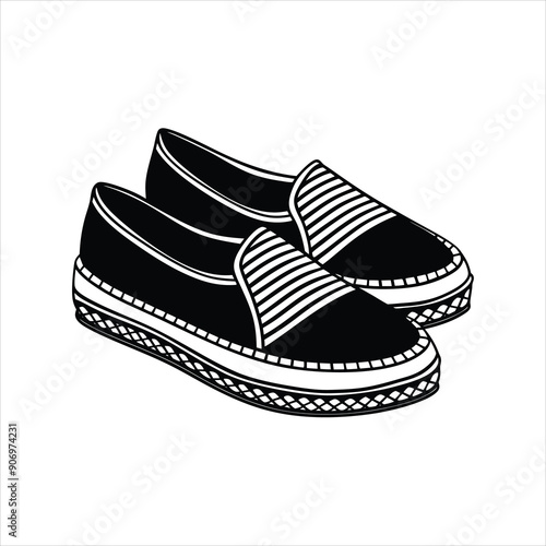 Espadrilles black vector
